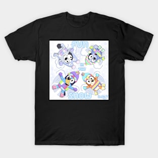 Bluey - Fun in the snow with the Heeler girls! T-Shirt